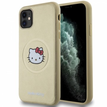 Hello Kitty HKHMN61PGHCKD iPhone 11 | Xr 6.1" złoty|gold hardcase Leather Kitty Head MagSafe