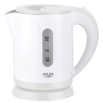 Adler Kettle AD 1371w Electric 850 W 0.8 L Stainless steel/Polypropylene 360° rotational base White