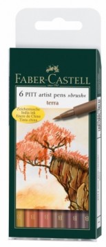 Ручка-кисть Faber-Castell Pitt Artist Pen Terra 6-цветовP