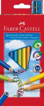 Цветные карандаши Faber-Castell Junior трехгранные 20 цветов + точилка