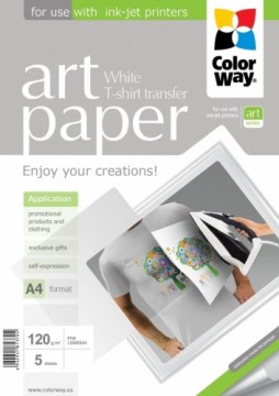 Fotopapīrs ColorWay ART A4, 120g/m², 5lpp/iep, attēlu pārnešanai uz gaiša auduma