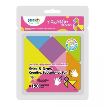 Stick´n Tangram Blocks,150sheetsx7cubes,Mixed