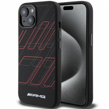 Mercedes AMG AMHMP15S23SSPK iPhone 15 | 14 | 13 6.1" czarny|black hardcase Silicone Large Rhombuses Pattern MagSafe