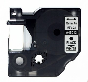 Alternatīva marķēšanas lente Dymo D1 45013, 12mmx7m, melna/balta