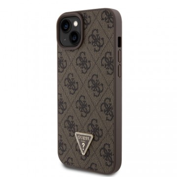 Guess PU 4G Strass Triangle Metal Logo Case for iPhone 15 Plus Brown (Damaged Package)