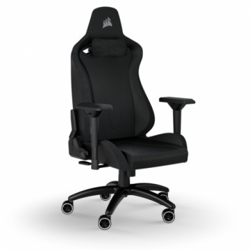 CORSAIR TC200 Gaming-Stuhl mit Lederbezug – Standard Fit, bis 122 kg, Nackenkissen, schwarz