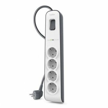 Блок электрических розеток, 4 позиций, с выключателем Belkin BSV400VF2M Белый (2 m)