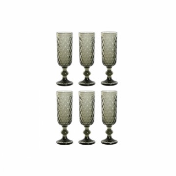 Set of cups Home ESPRIT Grey Crystal 150 ml (6 Units)