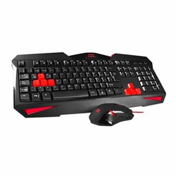 Клавиатура и мышь Tacens MCP1 Чёрный Красный Монохромный Черный/Красный Испанская Qwerty