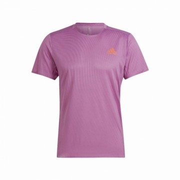 Vīriešu Krekls ar Īsām Piedurknēm Adidas Adizero Speed Tumši rozā
