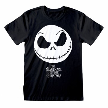 Футболка с коротким рукавом The Nightmare Before Christmas Jack Face Чёрный Унисекс