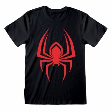 Short Sleeve T-Shirt Spider-Man Hanging Spider Black Unisex