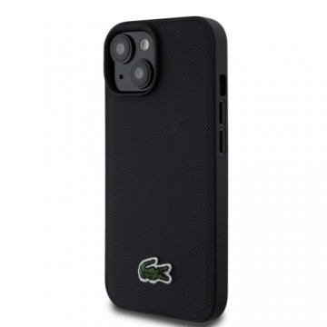Lacoste Iconic Petit Pique Woven Logo MagSafe Case for iPhone 15 Black