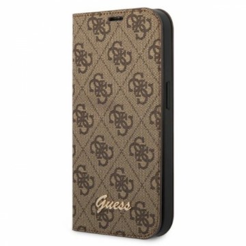 Guess GUBKP14XHG4SHW iPhone 14 Pro Max 6,7" brązowy|brown book 4G Vintage Gold Logo