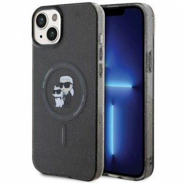 Karl Lagerfeld KLHMP15SHGKCNOK iPhone 15 6.1" czarny|black hardcase Karl&Choupette Glitter MagSafe