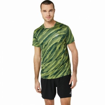 Men’s Short Sleeve T-Shirt Asics Core All Over Print Ss  Green