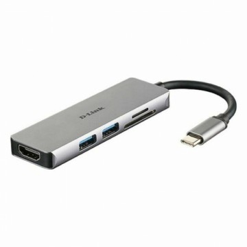USB Centrmezgls C D-Link DUB-M530 4K Ultra HD Pelēks