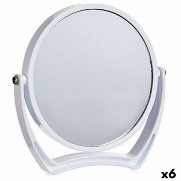 Berilo Palielināmais Spogulis Balts Stikls Plastmasa 19 x 18,7 x 2 cm (6 gb.)