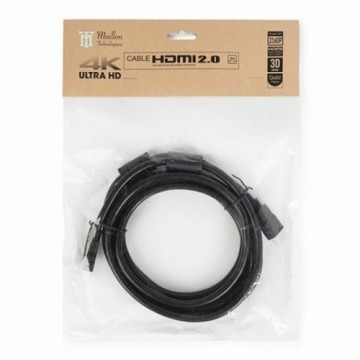 HDMI Kabelis Maillon Technologique MTBHDB2030 4K Ultra HD Vīrietis/Vīrietis Melns 3 m