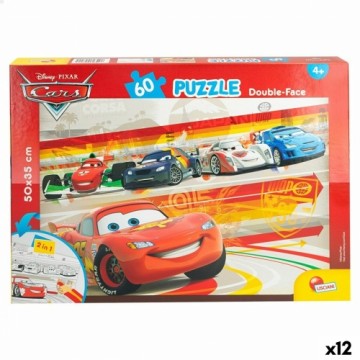 Puzle Bērniem Cars Abpusējs 60 Daudzums 50 x 35 cm (12 gb.)