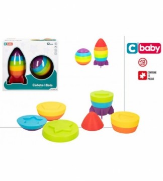 Color Baby Piramīda Raķete + bumba saliekama 12 gb. no 12 men. CB47395