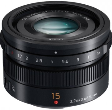 Panasonic Leica DG Summilux 15mm f/1.7 ASPH, melns