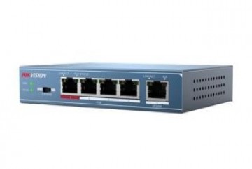 Hikvision  
         
       Switch DS-3E0105P-E Unmanaged Desktop 10/100 Mbps (RJ-45) ports quantity 4 1 Gbps (RJ-45) ports quantity 1 PoE ports quantity 4 Power supply type  51V DC, 1.25A