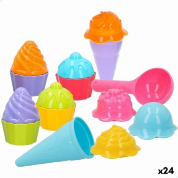 Pludmales rotaļu komplekts Colorbaby 15 Daudzums Veidnes Saldējums Kēksa (24 gb.)