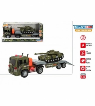 Speed & Go Автомобиль-прицеп армейский с танком (звук, свет и инерция) 32 см CB49902