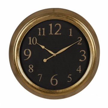 Wall Clock Black Golden PVC Crystal Iron MDF Wood 47 x 5,5 x 47 cm