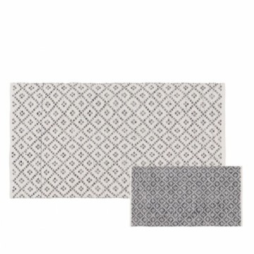Carpet White Grey 70 % cotton 30 % Polyester 80 x 150 cm
