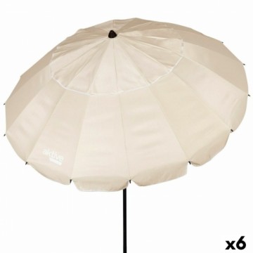 Пляжный зонт Aktive Krēmkrāsa Alumīnijs 240 x 235 x 240 cm (6 gb.)