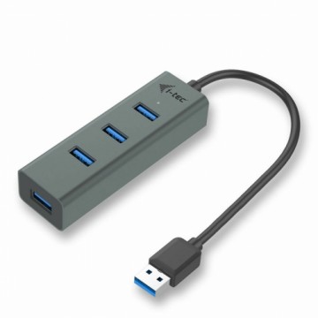 USB-разветвитель i-Tec U3HUBMETAL403 Чёрный Серый