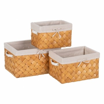 Bigbuy Home Grozs Dabisks Koks Audums 39,5 x 30 x 24 cm (3 gb.)