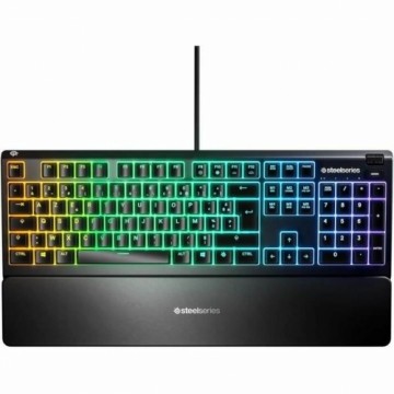 Mehāniska tastatūra SteelSeries APEX 3 Francūzis Melns AZERTY