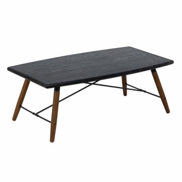 Bigbuy Home Centrālais galds OSLO Melns Dabisks Dzelzs Koks MDF 109,5 x 60 x 40,5 cm