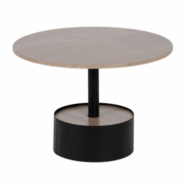 Bigbuy Home Centrālais galds Melns Dabisks Dzelzs Koks MDF 65 x 65 x 37,5 cm