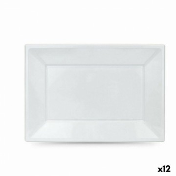 Набор многоразовых тарелок Algon Белый Пластик Прямоугольный 33 x 23 x 2 cm (12 штук)