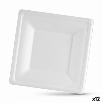 Набор посуды Algon Одноразовые Белый Сахарный тростник Квадратный 16 cm (12 штук)