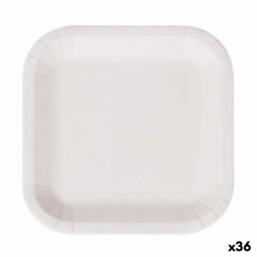 Plate set Algon Disposable White Cardboard 26 cm (36 Units)