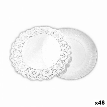 Food Tray Set Algon Apaļa Balts 4 Daudzums 16 x 16 x 1,5 cm (48 gb.)