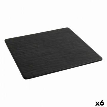 Плоская тарелка Inde Africa Чёрный меламин Квадратный 35 x 35 x 0,7 cm (6 штук)