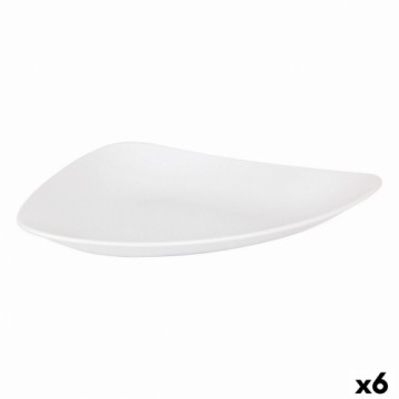 Flat Plate Inde Vedone Porcelain White 31 x 25 x 4 cm (6 Units)