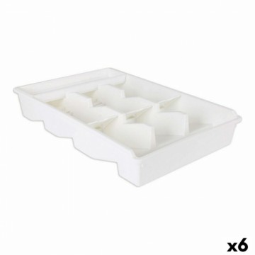 Cutlery Organiser Tontarelli Bella plus White 43,6 x 28,7 x 7,13 cm (6 Units)