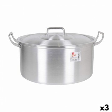 Bigbuy Cooking Katls ar vāku Alumīnijs 43 x 36 x 16 cm (3 gb.)