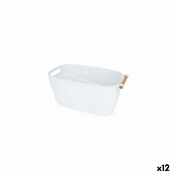 Универсальная корзина Confortime Пластик Белый С ручками Деревянный 27 x 14,5 x 12 cm (12 штук)