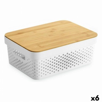 Универсальная коробка Confortime Белый Коричневый Бамбук Пластик 36 x 26,5 x 13,5 cm (6 штук)