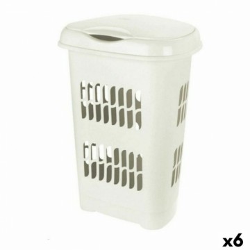 Корзина для белья Tontarelli GR37533 50 L Белый 50 L 46 x 34 x 64 cm (6 штук)