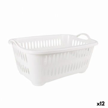 Veļas grozs Tontarelli Cover line Ar rokturiem Plastmasa Balts 62,5 x 44,5 x 27,5 cm (12 gb.)