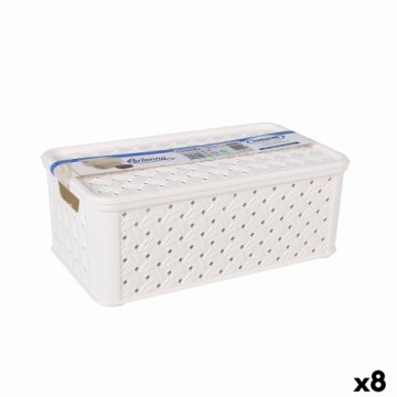 Uzglabāšanas Kaste ar Vāku Tontarelli Arianna Plastmasa Balts 4 L 29 x 16,6 x 11,2 cm (8 gb.)